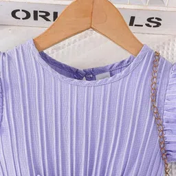 Sangria Self Design Round Neck Fit & Flare Knee Length Dresses image 5