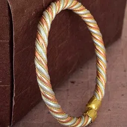 The Roadster Lifestyle Co Men Silver & Copper Plated Ashtdhatu Kada Bracelet-picture-41