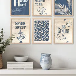 Kotart Brown & Cream 6 Pieces Abstract Printed Wooden Wall Art-picture-30