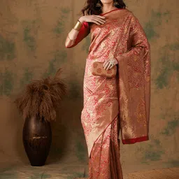 Maroosh Woven Design Zari Banarasi Saree image 4
