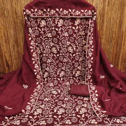 BlissFlair Art Silk Unstitched Dress Material-picture-23