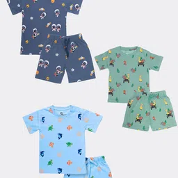 Orange Sugar Unisex Kids Printed T-shirt with Shorts-image-9