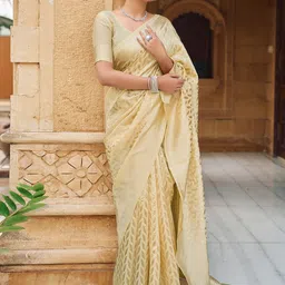 KALINI Ethnic Motifs Zari Silk Blend Saree-picture-39