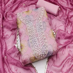 Lilots Organza Unstitched Dress Material image 1