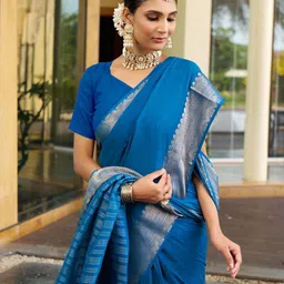 HERE&NOW Zari Pure Crepe Jamdani Saree image 2