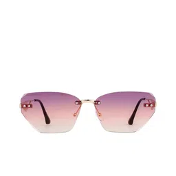 HASHTAG EYEWEAR Unisex Rectangle Sunglasses with UV Protected Lens RL-175262-GLD.PNK-BRN image 5