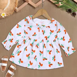 KIDEEZGUILD Girls Pack Of 4 Printed Cotton Fit & Flare Dress image 3