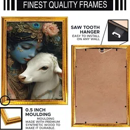 blinkart Blue & White Printed Lord Krishna Religious Wall Art image 3