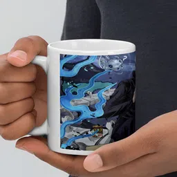 Mr UVD White Graphic Printed Ceramic Glossy Mug 350 ml image 4