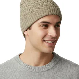 iSWEVEN Unisex Self Design Woolen Winter Beanie Cap image 5