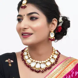 ahoora Set Of 4 Gold-Pated Stone Studded Jewellery Sets-picture-22