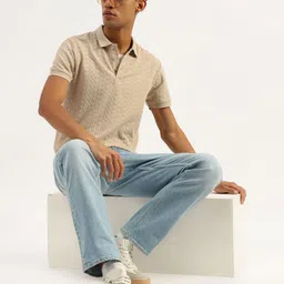 United Colors of Benetton Men Self Design Polo Collar T-shirt image 2