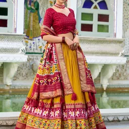 RUNAYA NX Printed Ready To Wear Lehenga & Unstitched Blouse With Dupatta-image-50