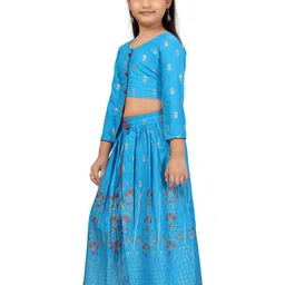 Sangria Girls Turquoise Blue Cotton Lehenga Choli image 2