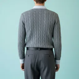 Mast & Harbour Men Cable Knit Pullover image 2