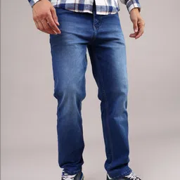 LIMEROAD Men Regular Fit Mid-Rise Light Fade Stretchable Jeans-picture-55