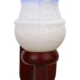 1ST TIME Blue & Blue Textured Wood Contemporary Abstract Shaped Shaped Wall Lamp image 2