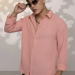 Campus Sutra Men Comfort Textured Opaque Casual Oversized Shirt image 1