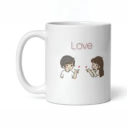 Mr UVD White & Brown Graphic Printed Ceramic Glossy Mug-350ml image 3