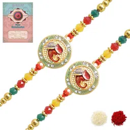 MEIRA JEWELLERY Set Of 2 Rakhi Greeting Card & Roli Chawal-picture-31