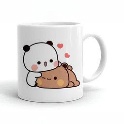 Mr UVD White & Brown Graphic Printed Ceramic Matte Mug 350 ml-picture-27