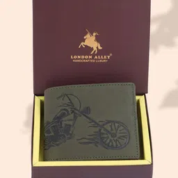 LONDON ALLEY Men Abstract Leather Two Fold Wallet-picture-31