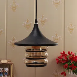 foziq Amora Black and Gold Metal Hanging Light image 2