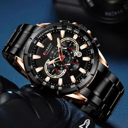 Curren Men Brass Dial & Stainless Steel Straps Chronograph Analogue WatchCR-8363-image-90