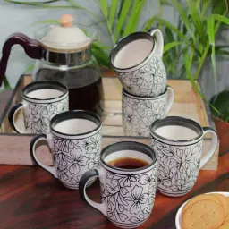unravel india Mugal Bageecha (Set of 6) Ceramic Coffee Mug image 1