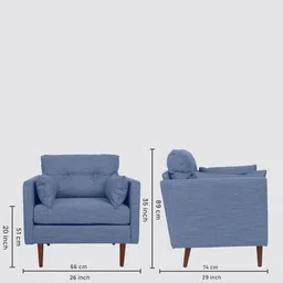 timberly Ariahana Fabric Arm Chair in Blue Colour image 2