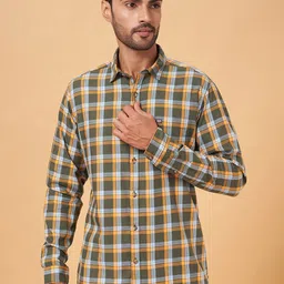 BYFORD by Pantaloons Slim Fit Tartan Checks Cotton Casual Shirt-image-56
