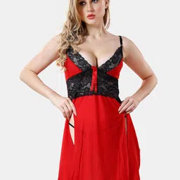 Be You Net Lace Insert Baby Doll & Briefs-image-42