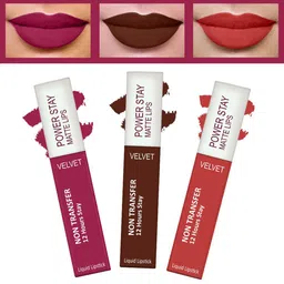 FORFOR  Powerstay Set Of 3 Liquid Waterproof Matte Lipstick 4 ml Each-image-94