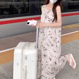 StyleCast Women Floral Print Halter Neck A-Line Maxi Dress-image-33