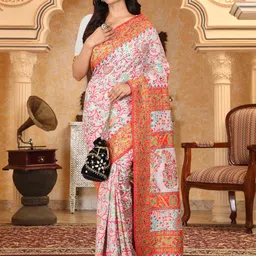 Mitera Woven Design Zari Linen Blend Saree image 5