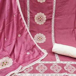 KIMISHA Embroidered Unstitched Dress Material image 3