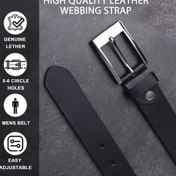 LOOPA Men Textured Leather Formal Belt image 3