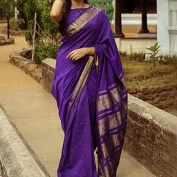 Cotify Woven Design Zari Saree with Blouse Piece-picture-14