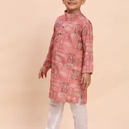 Pro-Ethic STYLE DEVELOPER Boys Paisley Printed Cotton Kurta with Pyjamas image 3