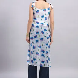 LIPS CROWN Floral Printed Square Neck Sleeveless Pure Georgette Straight Kurta image 5