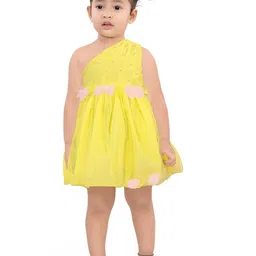 Pragya Exclusive Girls Net One Shoulder Fit & Flare Dress-picture-11