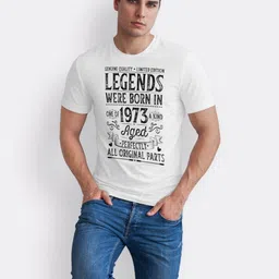 Seekbuylove Men Bio Finish Legends Born 1973 Round Neck Pure Cotton T-shirt image 5