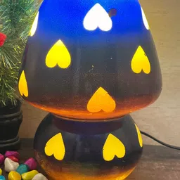 DIWAM HANDICRAFTS Blue Glass Traditional Abstract Shaped Table Lamp-picture-20