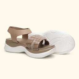 yoho Women Textured Open Toe Flats image 3
