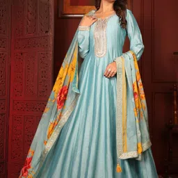 Label Khoj Floral Embroidered Sequinned Sequinned Angrakha Anarkali Kurti-picture-52