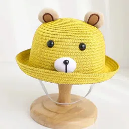 Adorazone Kids Yellow Self Design Fedora Hat image 2