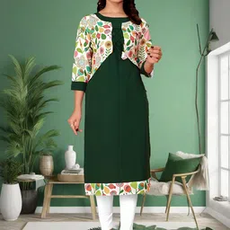KHANJAN FASHION Green Floral Printed Kurta-image-75