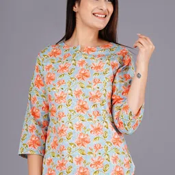 MISS REKHA Printed Top With Trousers Co-Ords image 4