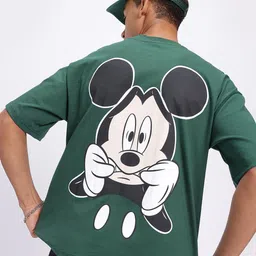 glitchez Mickey Mouse Drip Drop-Shoulder Sleeves Pure Cotton Oversized T-shirt-image-7