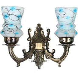 1ST TIME White & White Textured Metal Traditional Abstract Shaped Shaped Wall Lamp image 5